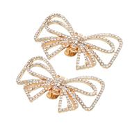 GATHINESS Clip per Scarpe Fiocco in Metallo e Strass Oro, Accessorio Elegante e Versatile che Aggiunge un Tocco Glamour e Romantico per Matrimonio e Compleanno
