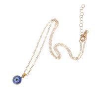 GATHINESS Collana Ciondolo Occhio Blu in Lega Stile Turco Bordo Dorato, Amuleto Portafortuna per Evitare Malocchio, per Ambienti Interni e Decorare L'auto