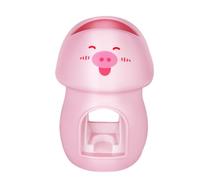 GATHINESS Distributore Automatico di Dentifricio Resistente in Plastico Rosa Supporto Spazzolino da Parete per Organizzazione Bagno e Famiglia