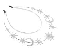 GATHINESS Fascia per Chioma da Sposa in Metallo Argento Doppio Strato a Forma di Stella e, Comoda da Indossare e Stabile, per Matrimoni e Feste Rinascimentali