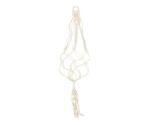 GATHINESS Gancio per Ukulele in Cotone e Lino Design Macramè Elegante e Semplice, Portavasi da Appendere Bianco per Decorazione da Giardino e Balcone