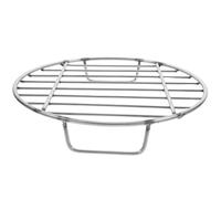 GATHINESS Graticola per Barbecue Rotonda in Acciaio Inossidabile con Manico, Facile da Pulire, per Cucina e Grigliate All'aperto, Adatta a Costine e Carni