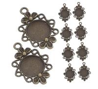 GATHINESS Kit 10 Pezzi Basi Pendenti Rotonde in Lega Bronzo Antico per Gioielli Fai da Te, Personalizzazione Ciondoli Vintage e Accessori per Collane