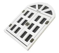 GATHINESS Lavagna in Legno Decorativa Vista Finestra, Bacheca Riutilizzabile Piccola Bianca per Casa, Ufficio e Negozi, Accessorio da Parete Elegante per Messaggi e Decorazioni