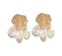 GATHINESS Orecchini Donna Particolari Perle e Lega Leggera Color Oro, Design Creativo e Forma Esagerata, come Regalo per Donne e Ragazze