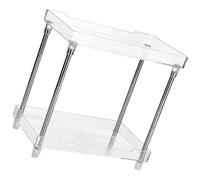 GATHINESS Organizer per Cosmetici da Tavolo Trasparente a 2 Livelli | Acciaio Inossidabile e Plastica, Struttura Smontabile, per Bottiglie e Barattoli in Cucina e Dispensa