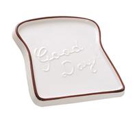 GATHINESS Piatto in Ceramica Forma Toast Non Scivoloso e Facile da Pulire, Piatto per Pane e Dessert per Matrimoni e Feste in Casa, Colore Caffè