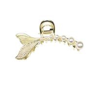 GATHINESS Pinza di Zinco Coda con per in a Chioma e Decorazione Pesce di Perline Oro Lega Accessorio Elegante Delicato Gioiello per Chioma Dalla Texture Raffinata per Donne