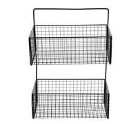 GATHINESS Scaffale per Bagno a Doppio Livello in Ferro Nero da Muro | Bagno e Cucina, Struttura Stabile e Liscia, Supporto Robusto che Non Si Deforma Facilmente