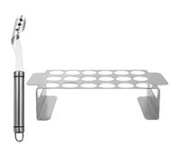 GATHINESS Set 1 Pezzo Griglia per Pollo in Metallo Argento con Design Multifunzionale e Facile da Pulire per Barbecue e Cucina