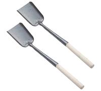 GATHINESS Set 2pezzi Paletta per Cenere con Manico in Metallo e Legno, Utensili per Pulizia Stufa e Stufa, Uso Multifunzionale Interno ed Esterno