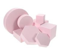 GATHINESS Set Accessori Multiuso in Schiuma Rosa 8 Pezzi Cubi Geometrici e Facili da Trasportare per Fotografia di Gioielli e Cosmetici per Servizi Fotografici