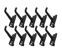 GATHINESS Set di 10 Ganci Pannello Forato in Plastico Nero per Garage per Ganci da Parete per Garage per Scale Resistenti per Storage di Attrezzi come Rastrelli e Sedie Pieghevoli