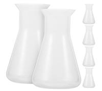 GATHINESS Set di 6 Beute Graduate in Plastica Pp da 100ml per Laboratorio Collo Stretto e Misurazione Graduata, Forma Conica per Uso Scientifico