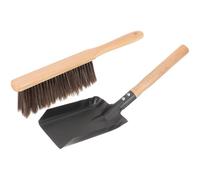 GATHINESS Set Pulizia Stufa Portatile Spazzola e Paletta in Legno e Ferro, Leggero e Facile da Usare, per Soggiorno e Divano