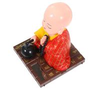 GATHINESS Statuetta Monaco Zen Solare in Plastica Testa Oscillante, Decorazione da Tavolo per Scrivanie