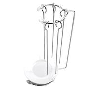 GATHINESS Supporto per Barbecue Sospeso in Acciaio Inox 5 Spiedini, Appendiabiti Pratico e Portatile Vaschetta Raccogli-Gocce, per Grigliate all’Aperto e Spiedini di Carne