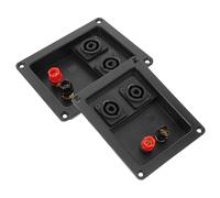GATHINESS Terminale per Casse Acustiche Nero 2 Pezzi in Abs e Lega Zinco Placcata Oro Suono Chiaro e Realistico per Conferenze e Concerti
