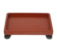 GATHINESS Vassoio Rettangolare per Vaso con Ruote, Plastico Rosso | Supporto Mobile per Fioriera, Facile da Pulire, Forte Portata, per Vaso e Flowerpot, Uso Interno