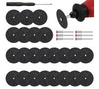Gativs 60 Pezzi Dischi da Taglio, Disco da Taglio da 32 mm per Accessori Rotanti, Mini Dischi da Taglio Metallo, Disco da Taglio in Resina, Ruote da Taglio con 6pcs Mandrino da 3 mm, per Smerigliatura