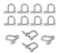 Gativs Grilli a Forma di D 12 Pezzi Grilli in Acciaio Inossidabile 304 M5 Grilli a Forma di D Grilli con Golfari Grilli Piccoli con Chiusura a Vite Grillo per Anello a D Grillo Acciaio Inox a Vite