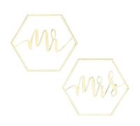 Gativs Mr & Mrs Appendere in Legno Mr e Mrs Wedding Chair Sign Legno Decorativo Segno di Nozze Decorazione di Nozze del Segno della Lettera Mr and Mrs Wedding Chair Sign Wedding Wood Sedia Banner