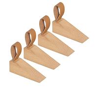 Gativs Zeppe di Legno Duro 4 Pezzi Fermaporta Antiscivolo in Legno di Faggio Cunei per Porta Cuneo Porta Fermaporte Blocca Porta Legno a Forma di Cuneo Cunei in Legno di Faggio Fermaporta a Pavimento