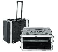 GATOR CASES - Custodia da 4U Rack, con Rotelle Retrattili e Doppio Binario Rack, Polietilene, Profondità 48 cm (GRR-4L 4U)