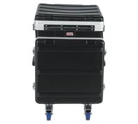 Gator Cases Soundcheck Console Stand Supporto per console pop-up in PE stampato ATA, 12U superiore, 10U inferiore, con ruote, GRC-12X10 PU