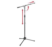 GATOR FRAMEWORKS - Asta Microfonica con Treppiede e Asta Telescopica, Altezza Regolabile 15-251 cm, Costruzione in Acciaio, Gestione Cavi Inclusa (GFW-MIC-2020)