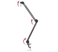 GATOR FRAMEWORKS - Braccio Microfonico da Scrivania, Estensione 98 cm, Rotazione 360°, Morsetto e Montaggio Superficie Inclusi, Capacità 1,1 kg (GFW-MIC-BCBM2000)