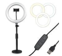 Gator Frameworks - GFW-RINGLIGHTDSKT - anello led con stand da tavolo a base rotonda e clamp per smartphone