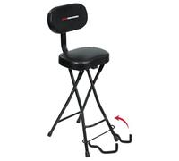 GATOR FRAMEWORKS - Sgabello per Chitarra con Supporto Integrato, Altezza 112 cm, Portata 136 kg, Seduta Imbottita, Schienale Ergonomico, Design Pieghevole (GFW-GTR-SEAT)