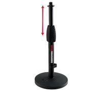 GATOR FRAMEWORKS - Supporto Microfono da Tavolo con Base Tonda da 15 cm, Altezza Regolabile 25-38 cm, Costruzione in Acciaio, Compatibile con Clip Microfoniche US ed Euro (GFW-MIC-0601)
