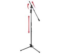 GATOR FRAMEWORKS - Supporto per microfono Deluxe con treppiede, regolazione dell’altezza a frizione e asta a sezione singola (GFW-MIC-2110).