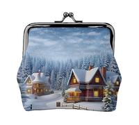 Gator Lurking - Portamonete da donna, in pelle PU, con stampa, stile vintage, Natale Inverno Felice Scena, Taglia unica, Vintage