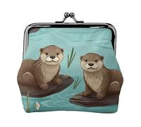 Gator Lurking - Portamonete da donna, in pelle PU, con stampa, stile vintage, Otterri, Taglia unica, Vintage