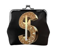 Gator Lurking - Portamonete da donna, in pelle PU, con stampa, stile vintage, Segno del dollaro d'oro, Taglia unica, Vintage