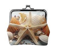 Gator Lurking - Portamonete da donna, in pelle PU, con stampa, stile vintage, Stelle marine e conchiglie, Taglia unica, Vintage