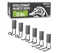 Gator Magnetics Ganci di stoccaggio: confezione da 6, The Ultimate Workshop & Garage Storage Systems, ganci magnetici resistenti, Soluzioni per l'organizzazione degli attrezzi, 11,3 kg, per tutte le