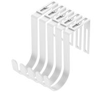 Gatphy 5 ganci per porta in metallo, regolabili, 38 - 96 mm, colore bianco, lunghezza 9 cm, in acciaio inox, non sono necessarie forature, per tutte le porte, ganci appendiabiti