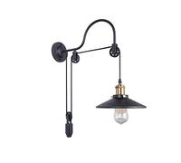 GATSUN Applique da parete industriali, lampada da parete a 1 luce, lampada da parete a puleggia regolabile, base E26/E27 for soggiorno, corridoio, camera da letto 110-240 V,A (Color : B)