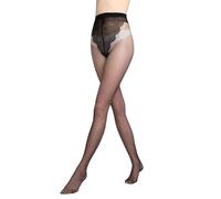 Gatta Chiara Collant classico - 20 DEN, nero, con elegante cucitura sul retro, con parte mutandina decorativa, con tallone rinforzato, opaco, molto confortevole, alta qualità europea (L)