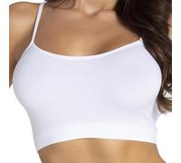 Gatta Sport Basic Top Reggiseno Sportivo con Spalline Sottili Bellissimo Morbido e Confortevole Fitness Senza Cuciture Laterali Aderente al Corpo (Bianco, L)