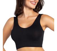 Gatta Sport Top, Top con Spalline Larghe, Reggiseno Sportivo, Bello, Morbido, Comodo, Fitness, Yoga, Pilates, Senza Cuciture Laterali, Vicino al Corpo (Nero, M)