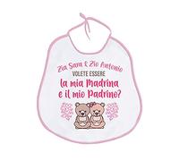 Gattablu Bavaglino bavetta bimba Zia e Zio volete essere la mia Madrina e il mio Padrino? Personalizzato con i nomi!