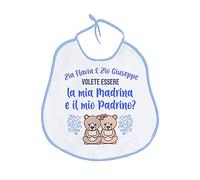 Gattablu Bavaglino bavetta bimbo Zia e Zio volete essere la mia Madrina e il mio Padrino? Personalizzato con i nomi!
