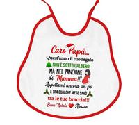 Gattablu Bavaglino bavetta neonato neonata Caro futuro papà, tuo regalo nel pancione di mamma! Personalizzato con nome! Gravidanza Natale!