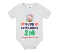 Gattablu Body bimba e bimbo Buon compleanno Zia, ti voglio bene! Personalizzato con il nome! Idea regalo per festa a sorpresa! (3 mesi)