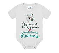 Gattablu Body bimba e bimbo Ti affido il mio cuore, sarai tu la mia madrina! Baby koala! Idea regalo nascita e battesimo! (6 mesi)
